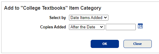 Add items to category with Date Items Added.